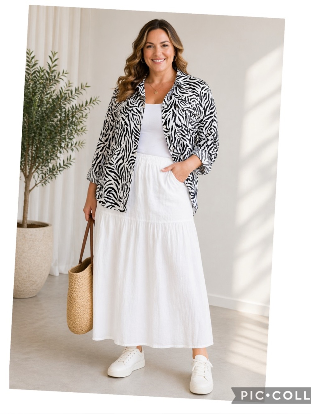 CAROLE LITTLE ZEBRA PRINT LINEN SHIRT JACKET NWOT